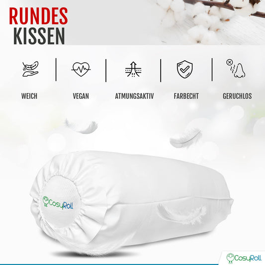 Translate: Original CosyRoll® Side Sleeper & Snuggle Pillow | Better Sleep Pillow | 100% cotton & microfiber filling | 90cm x 30cm | Pillow with Foxglove cover (Color: Red)