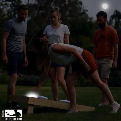 Original Cornhole® Official Game | American Cornhole Game with LED lights | Official Size | 100% Wood | 2 boards + 8 bags + 1 Protective Cover | OriginalCup®