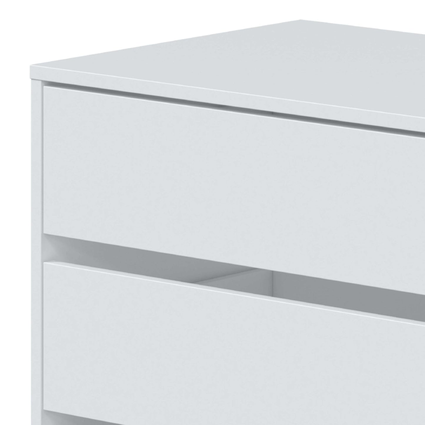 Habitdesign chest of drawers with THREE drawers in matte white, dimensions: 60 cm (width) x 57 cm (height) x 44 cm (depth).
