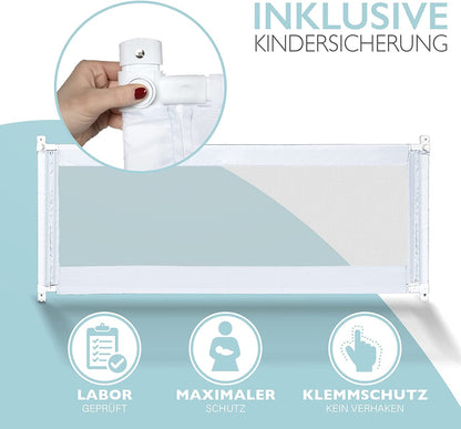 Kids Supply bed rail - Safe & height-adjustable bed guardrail [70-90cm] - Bed rail for children's bed & parents' bed [One side] (150 x 80 cm)