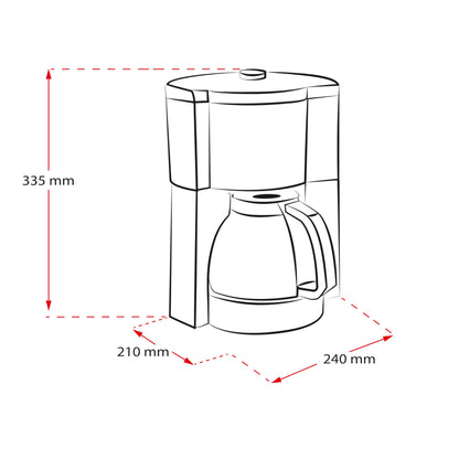 Melitta Look Perfection - Coffeemaker with removable water tank, glass carafe and drip stop, for up to 10 cups of coffee, black.