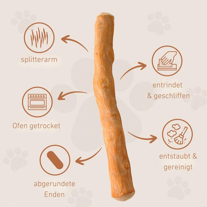 Wildfang® Coffee Wood for Dogs - natural, indestructible chew toy made from coffee wood for aggressive chewers & teething puppies, dental care dog toy, size M (15-25 kg), pack of 3