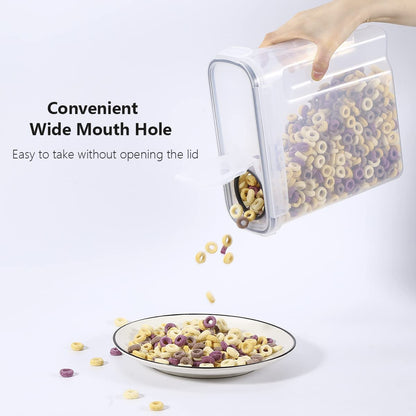 LUFEVRM 2.5L storage containers with lid, 4-piece airtight kitchen storage box sets, BPA-free plastic cereal dispensers for dry goods like cereal, flour, sugar, includes 24 labels.