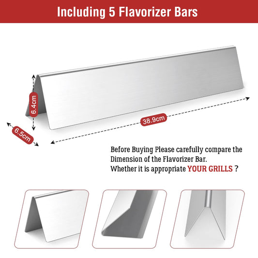 7636 Flavorizer Bar, for Spirit Weber replacement parts, for Weber Spirit 300 Series, 38.8 cm stainless steel replacement parts for Spirit E310 S310 E320 E330 with front-mounted control panels.