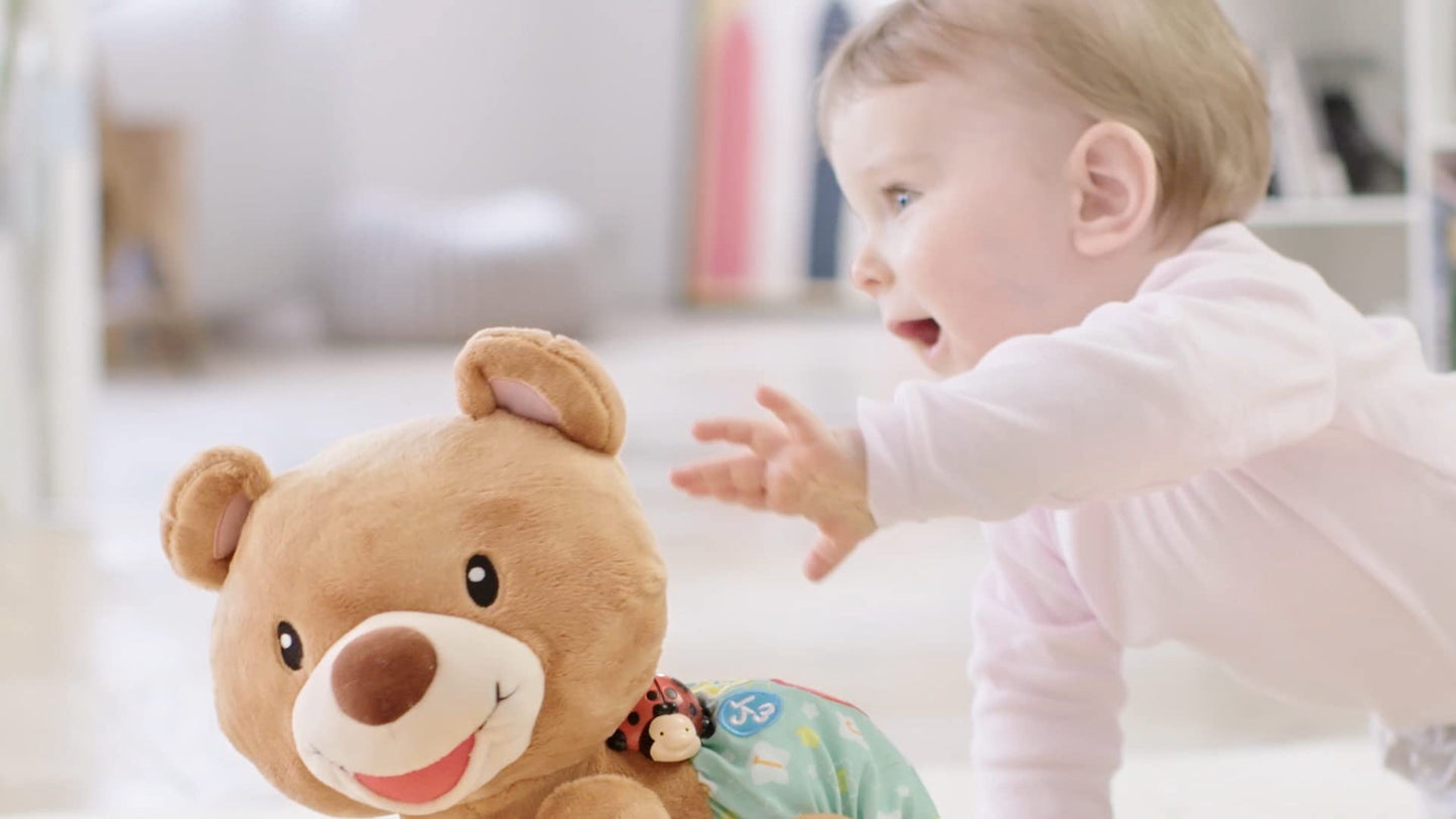 Vtech Baby Crawl-with-Me Bear - Interactive plush toy that crawls, counts, talks, and sings on its own - For children aged 9-36 months.