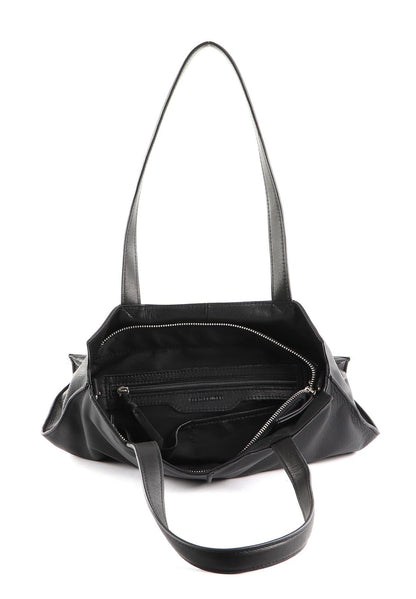 FREDsBRUDER shoulder bag for women with label appliqués.