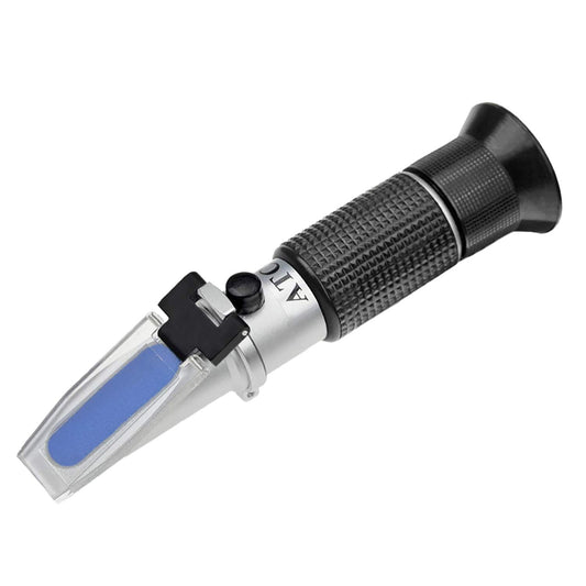 HHTEC Refractometer 0-90% Brix handheld refractometer for determining sugar content of honey, plant oil, syrup, molasses with ATC function and German manual.