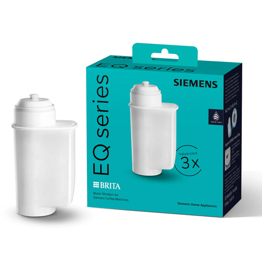 Siemens BRITA Intenza water filter TZ70033A, 3 pieces, reduces water hardness, compatible with EQ series coffee machines and built-in espresso machines.