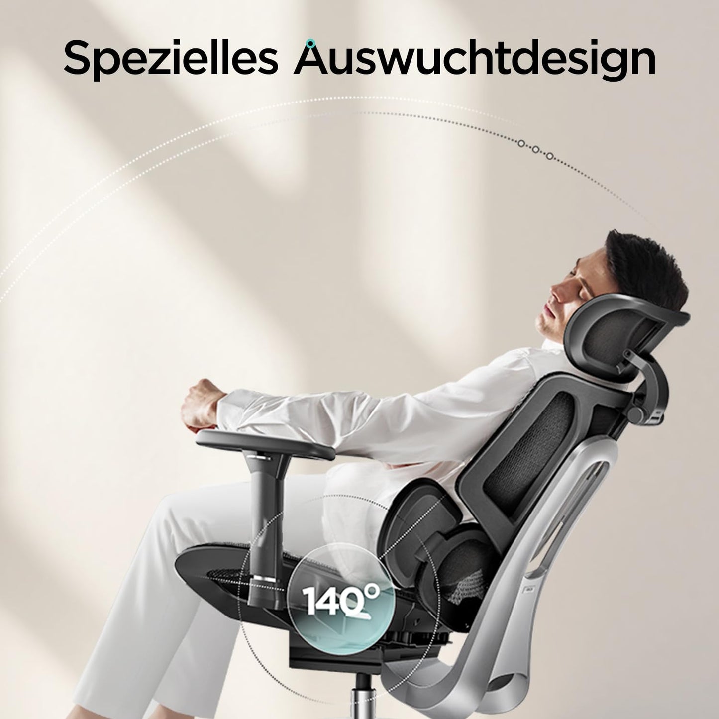 Hbada E3 Air Office Chair Ergonomic, Desk Chair - with 3-zone dynamic lumbar support, 3D adjustable headrest, 3D adjustable armrests, Computer Chair, Black