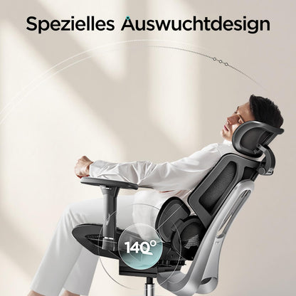 Hbada E3 Air Office Chair Ergonomic, Desk Chair - with 3-zone dynamic lumbar support, 3D adjustable headrest, 3D adjustable armrests, Computer Chair, Black