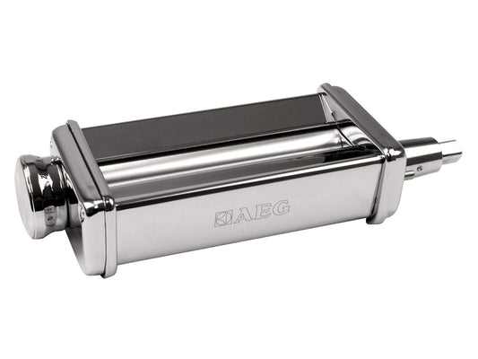 AEG Pasta Roller for kitchen machines (Ideal for homemade lasagna, cannelloni, and ravioli, adjustable pasta thickness, compatible with AEG UltraMix KM4000, KM4400, KM54WR, stainless steel), AUMPR