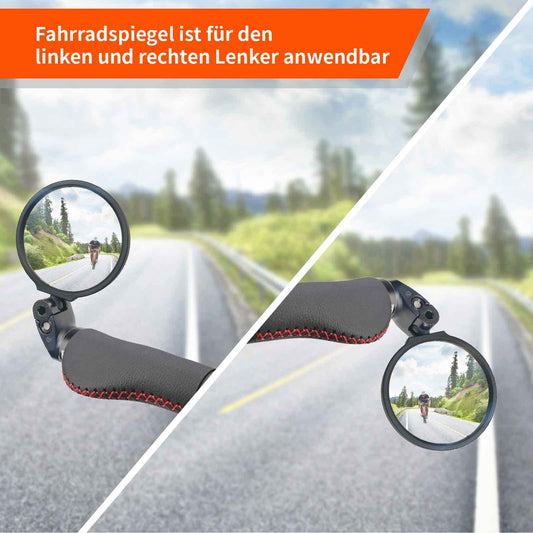 Homieway 2 Pieces Bike Mirrors for E-bike, HD Convex Bicycle Rearview Mirror, 360° Rotatable Foldable Safety Bike Mirror, Universal Bike Mirror for Handlebar 14.8-23 mm (Right-Left)