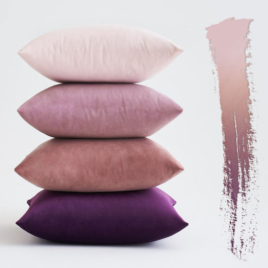 MIULEE Velvet Cushion Cover 40x40 cm Purple Pillowcase Set of 4 Sofa Cushion Velvet Decorative Pillow Couch Cushion Decorative Gradient Color Cover Sofa Pillow Cover Spring Decor for Kids