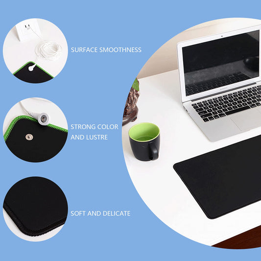Grounding mat, 100 * 30cm, Grounding mat set with EU grounding cable, Universal grounding mat antistatic mat for under the desk, table, sofa (100 * 30 CM)