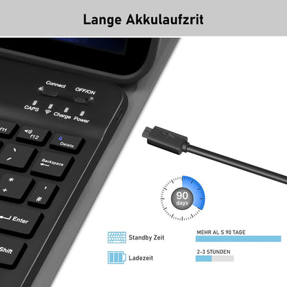 Hofsos case for Xiaomi Pad 6/6 Pro 11 inch 2023, (QWERTZ German) Xiaomi Pad 6 case with keyboard, protective cover with Pencil holder Wireless keyboard for Pad 6/6 Pro, Black