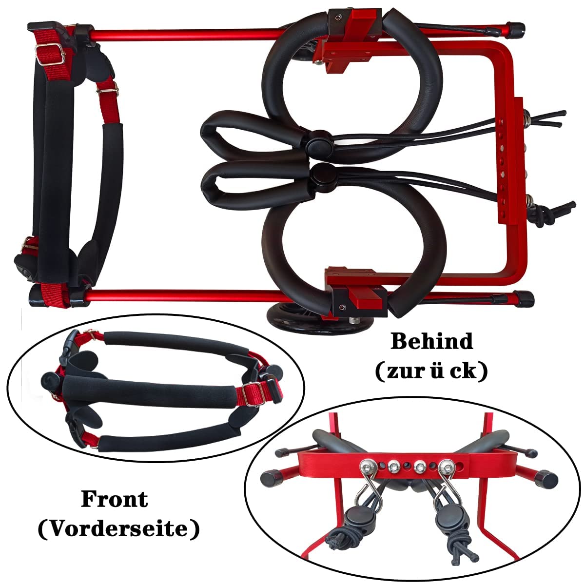 KAJILE Adjustable 2-Wheel Dog Wheelchair, XXL-1 size for disabled dogs hind legs rehabilitation, suitable height 50-65cm, width 24-32cm, length 35-45cm
