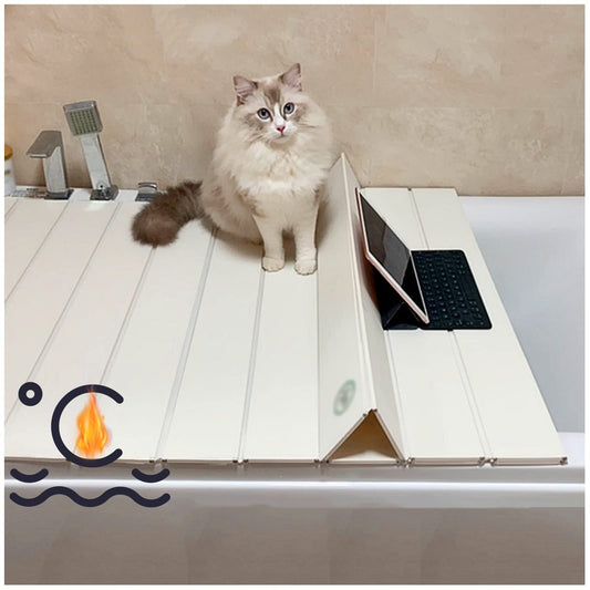FWTXZTER bathtub cover, 170cm x 70cm x 0.7cm PVC Foldable bathtub board, Dustproof waterproof bathtub tray, Bathtub insulation board for home bathroom hotel spa experience.