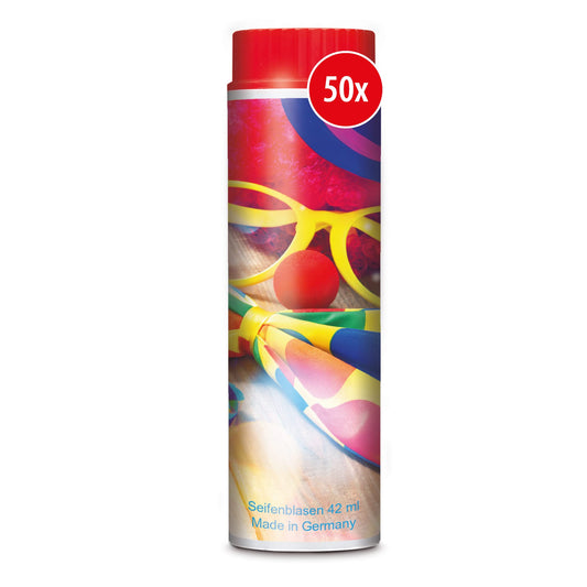 PUSTEFIX Bubble Set I 50 x Classic 42ml Carnival, 5th Season I Carnival Bubbles Made in Germany I Bubbles for Carnival/Mardi Gras, Children's Birthday Party, Bachelor Party I 50 x 42 ml Value Pack