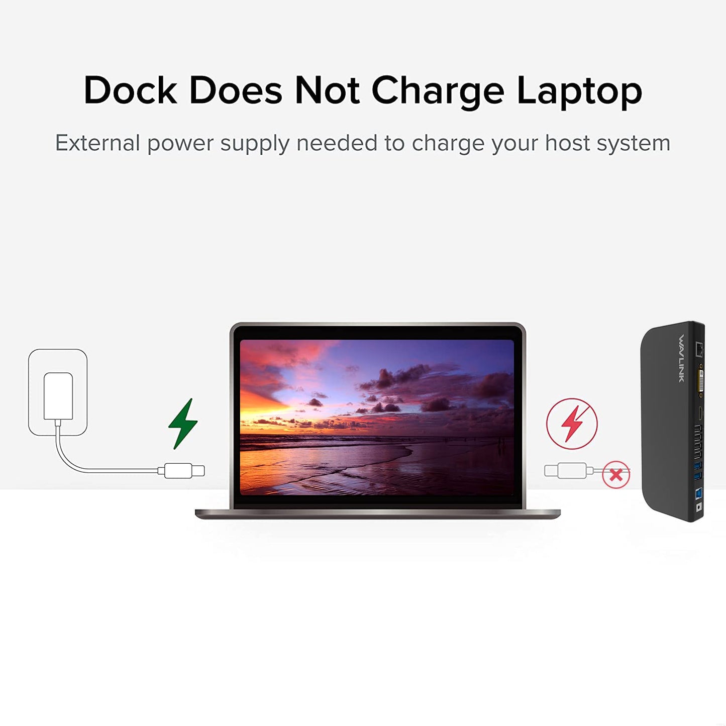 WAVLINK USB 3.0 / USB C Universal Laptop Docking Station, Dual HDMI Monitor for Windows and Mac, (Dual Video Output: HDMI and HDMI/DVI/VGA, Gigabit Ethernet, Audio, 6 USB Ports)