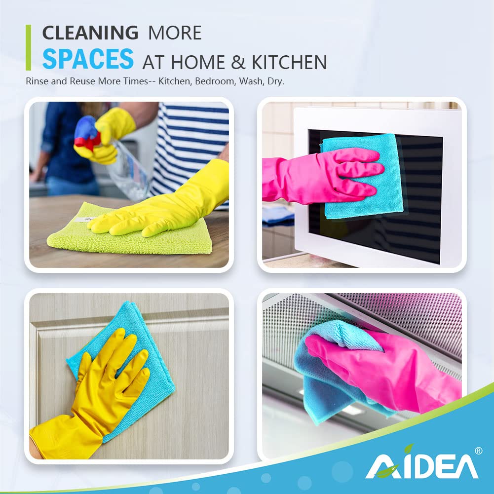 AIDEA Microfiber Cleaning Cloths 50 Pack, Microfiber Towels Dish Cloths Cleaning Rags Wiping Cloths Window Cloths, Soft Very Absorbent Lint Free Streak Free, For Home, Kitchen, Car, 30 x 30cm