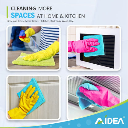 AIDEA Microfiber Cleaning Cloths 50 Pack, Microfiber Towels Dish Cloths Cleaning Rags Wiping Cloths Window Cloths, Soft Very Absorbent Lint Free Streak Free, For Home, Kitchen, Car, 30 x 30cm