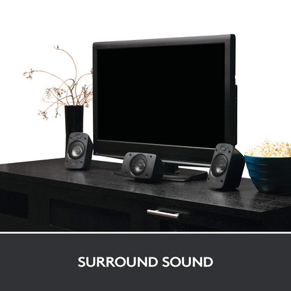 Logitech Z906 5.1 Sound System, speakers with 1000 watts surround sound, THX, multiple audio inputs, remote control, EU plug, compatible with PC/PS4/Xbox/stereo system/TV/smartphone/tablet - Black