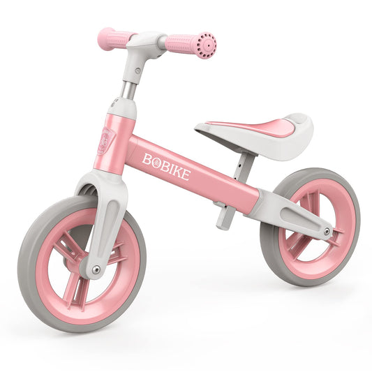 MHCYLION balance bike for 1.5-4 year olds up to 25kg, adjustable handlebar and seat height, handlebar lock, ultralight kids' balance bike for boys and girls (pink)