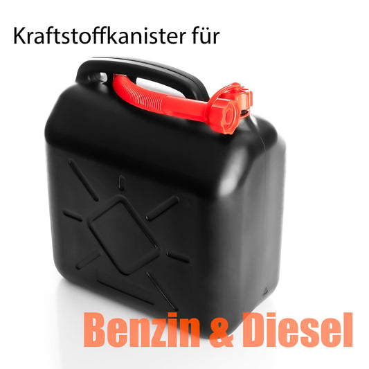 BigDean 2 pieces Gasoline canisters 10L with flexible spout - Fuel canister for gasoline & diesel - UN approval handy canister Diesel canister Reserve canister - Made in Europe