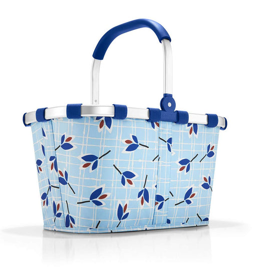 reisenthel carrybag Blue Leaves - Sturdy shopping basket with plenty of storage space and a practical inner pocket - Elegant and water-repellent design.