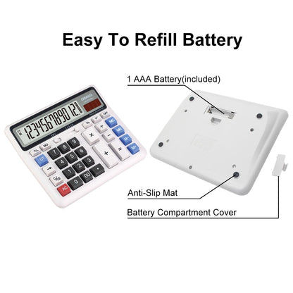 Desktop calculator accounting Extra large LCD display Big button pocket calculator 12-digit electronic solar desktop calculator (OS-2135)