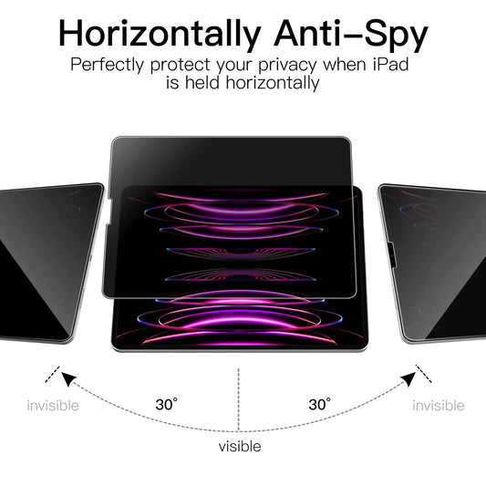 JETech privacy screen for iPad Pro 12.9 inch (6th/5th/4th/3rd generation, 2022/2021/2020/2018), tempered glass screen protector anti-spy protective film, 1 piece.