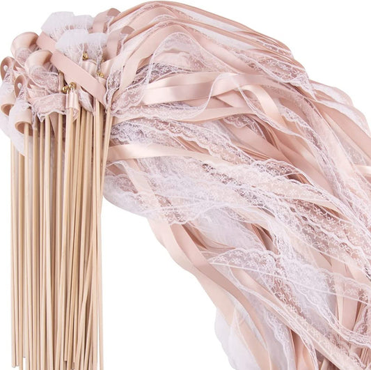 50 wedding wands magic wands wedding streamers with bells, trellis wedding for weddings, birthdays, holiday parties used
