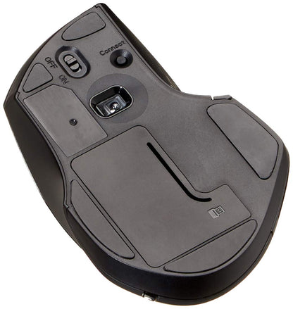 Amazon Basics Ergonomic Wireless Mouse with Fast-Scrolling, Standard Size, Black.