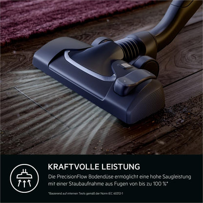 AEG CLEAN 6000 Bagged Vacuum Cleaner, High Suction Power, incl. Additional Nozzles, 50% Recycled Plastic, Ideal for Pet Owners, Cleaning Upholstery, 12m Cord, 850W, Blue, AB61C2DB
