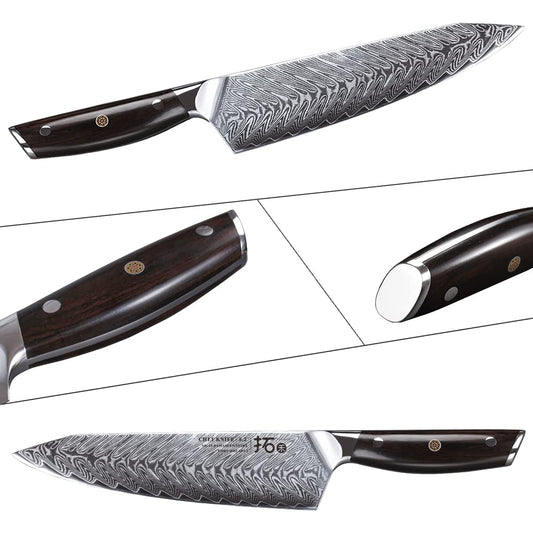 Kitchen knife Damascus knife 20cm Professional Chef's Knife Very Sharp Blade 67 Layers Damascus Steel Chinese Chef's Knife for Cutting.
