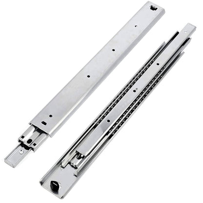 GTV H53 Drawer Slides Full Extension Drawer Slides - 53.9 x 1100 mm - 2 mm Thick Galvanized Steel - Roller Extension Telescopic Rail Ball Bearing - Rail System Load Capacity up to 100 Kg 1 Set = 2 Pieces
