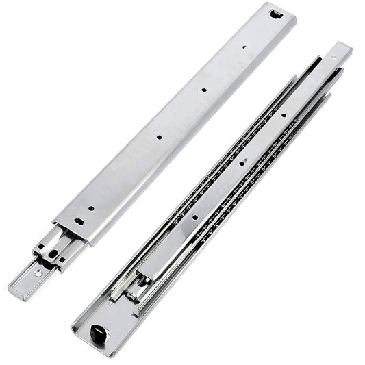 GTV H53 Drawer Slides Full Extension Drawer Slides - 53.9 x 1100 mm - 2 mm Thick Galvanized Steel - Roller Extension Telescopic Rail Ball Bearing - Rail System Load Capacity up to 100 Kg 1 Set = 2 Pieces