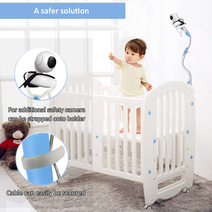 YIKANWEN Camera Mount, Universal Baby Monitor Holder, Phone Holder, Compatible with Most Baby Monitors (Blue)