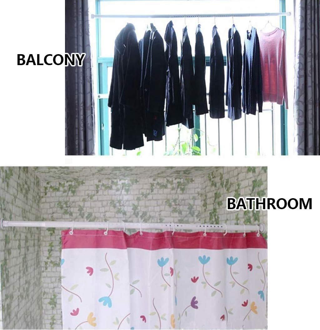 REHON 70-400cm No Drilling Required Extra Long Curtain Rod for Large Windows, Shower Rooms, Closets Black 2.6-3.1M