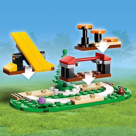 LEGO 60369 City Mobile Police Dog Training, police car toy with trailer, dog and puppy figures, animal set for kids 5 years and up.