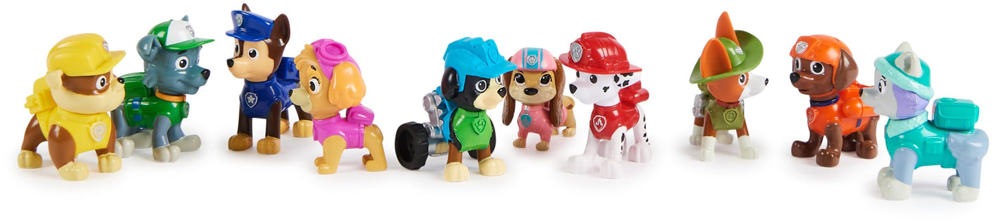 PAW Patrol, Action Pack Pups Figure Gift Set with 10 dog figures to collect, toy figures, for ages 3 and up.