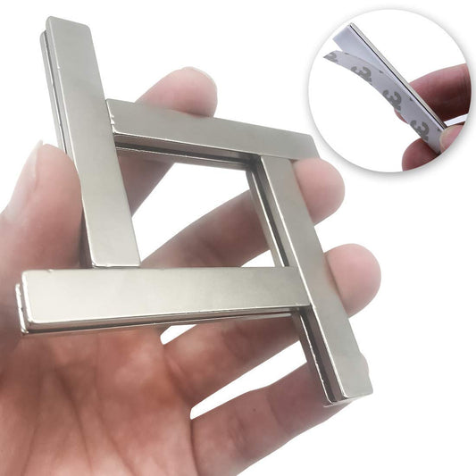 FINDMAG Strong Magnets, 12 pieces 60 x 10 x 3 mm Neodymium Magnets, Extra Strong Refrigerator Magnets with Double-Sided Adhesive Tape, Whiteboard Magnets for Magnetic Board, Iron Tools, Wood, Glass, Cloth, Plastic.