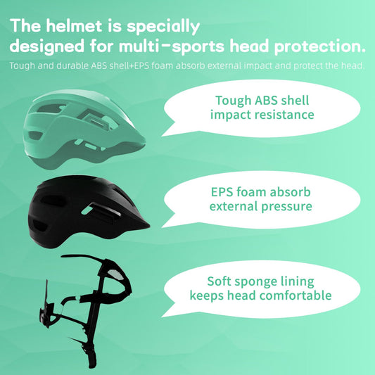 KORIMEFA Toddler Helmet Kids Bike Helmet Baby Multi-Sport Adjustable Helmet Sports Helmet Cycling Bike Roller Skateboard Helmet Lightweight for Kids Boys Girls 2-8 years old (Green, S)