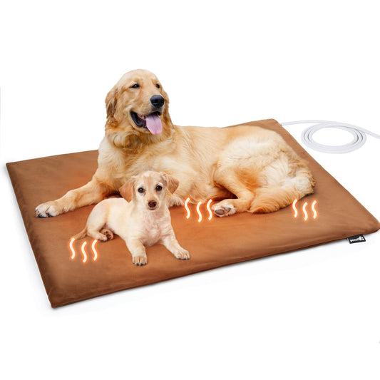Pecute Pet Heating Pad Dog Bed Large Dogs Cats, Warming Mat Washable with Constant Temperature, Safe Waterproof Heated Blanket Pet Mat, for Newborns & Elderly Animals XL 80*60cm