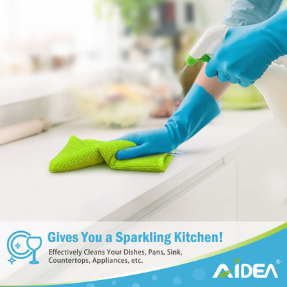 AIDEA Microfiber Cleaning Cloths 50 Pack, Microfiber Towels Dish Cloths Cleaning Rags Wiping Cloths Window Cloths, Soft Very Absorbent Lint Free Streak Free, For Home, Kitchen, Car, 30 x 30cm