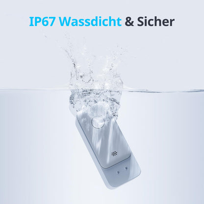 SwitchBot WiFi Water Sensor requires no hub (2.4G only), Smart Water Sensor 3 pack with 100dB Adjustable Alarm & App Notification, IP67 waterproof, Water Leak Detector for kitchen, bathroom, basement.