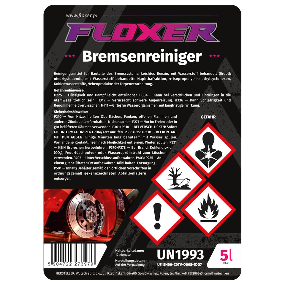OOPS TOYS Brake Cleaner 5L canister, Degreaser Cleaner Assembly Cleaner Parts Cleaner Gentle & Residue-Free with Very Short Evaporation Time
