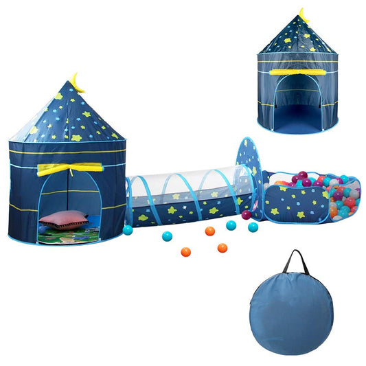 Play tents for girls boys, CestMall 3 in 1 kids play tent with house tent ball pool tunnel, kids pop up tent house palace tent play tent with carrying bag for boys girls toddlers indoors.
