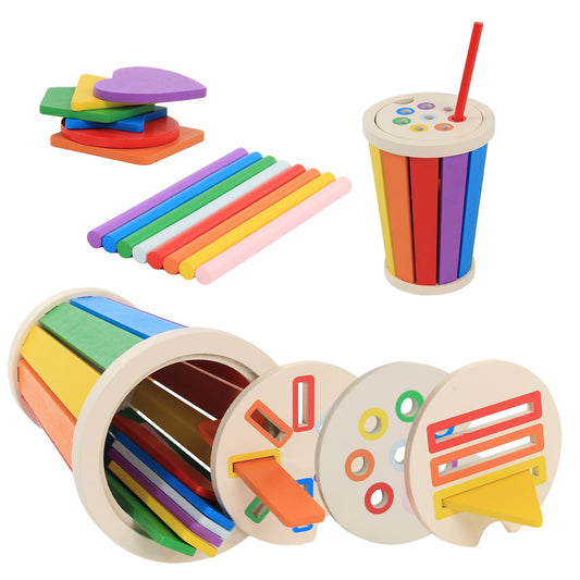 Bearoly Montessori wooden color shape sorting toy, suitable for children aged 12 to 36 months old. Educational sensory play, great gifts for kids.