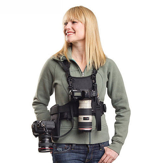 Nicama Camera Strap Double Camera Harness Photography Vest Shoulder Strap For Canon Nikon Sony Olympus Pentax DSLR